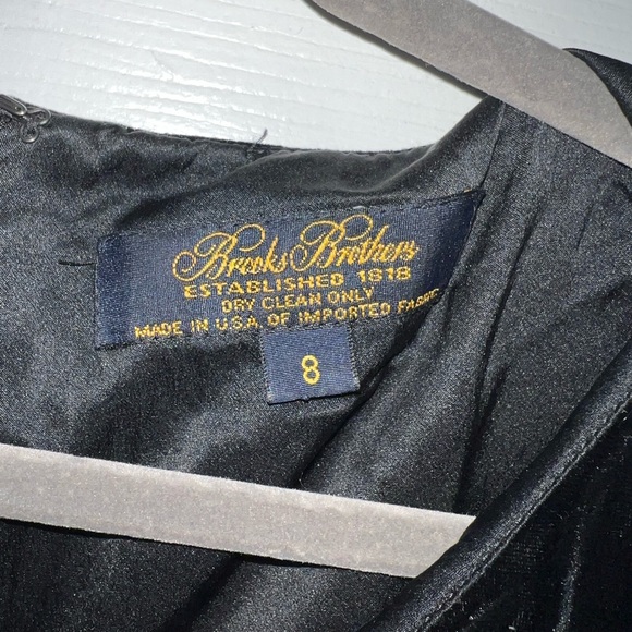 Brooks Brothers Short Sleeve Velvet MIDI Silk Blend Dress Size 8 - Picture 3 of 4